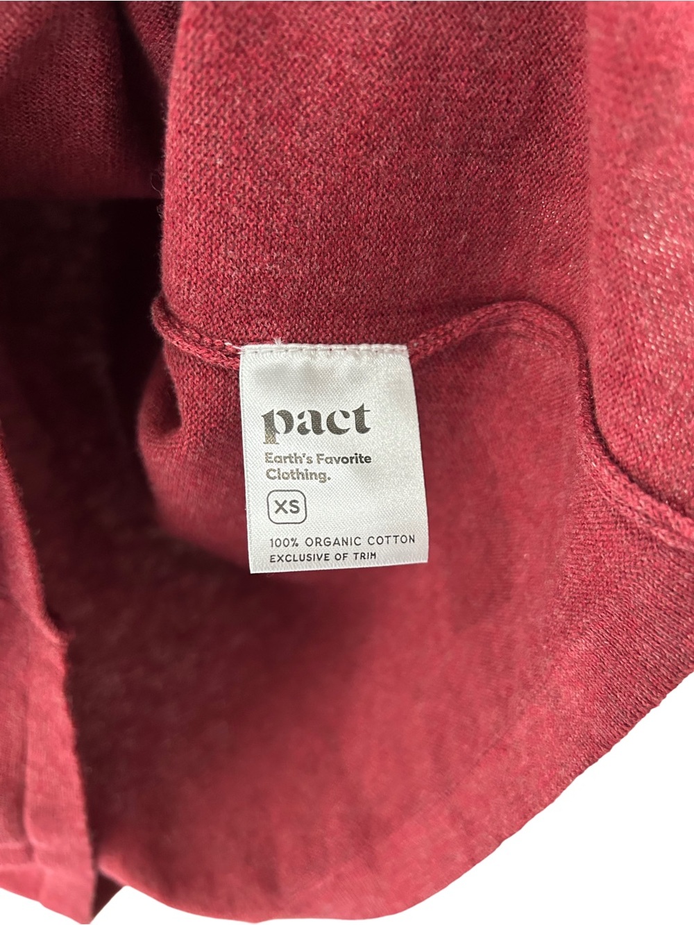 Pact organic cotton classic fine knit relaxed sweater XS pomegranate NWOT - Picture 8 of 8